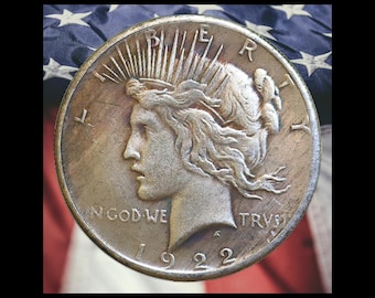 1922 Peace Dollar Two Face Double Heads Silver Plated Error Coin Modern RESTRIKE Token - Cir