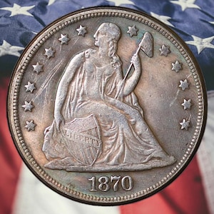 1870-CC Seated Liberty Dollar Silver Plated Coin - Circulated