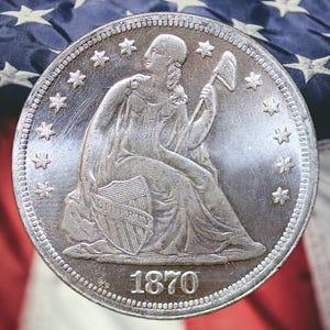 1870 Seated Liberty Dollar Silver Plated Coin - Uncirculated
