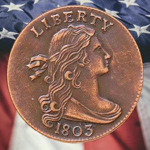 1803 Draped Bust Large Cent Copper Coin - Circulated