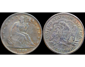 1888 Seated Liberty Half Dollar Silver Plated Coin - Circulated
