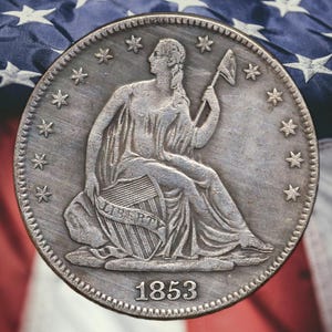 1853-O Seated Liberty Half Dollar Silver Plated Coin - Circulated