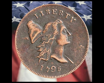1795 Liberty Cap Half Cent Copper Coin Modern RESTRIKE Token