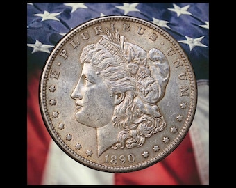 1890-CC Morgan Dollar Silver Plated Coin Modern RESTRIKE Token - Cir
