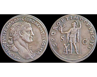 104-107 AD Large Ancient Roman Coin Trajan Sestertius Roman Emperor, 34mm