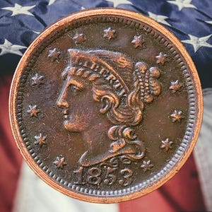 1853 Braided Hair Liberty Head Large Cent - Circulated