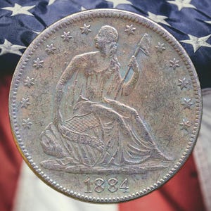 1884 Seated Liberty Half Dollar Silver Plated Coin - Circulated