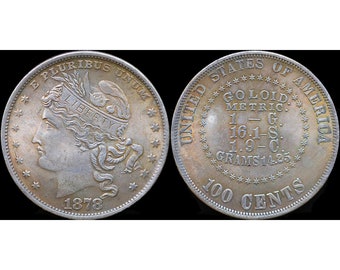 Pattern 1878 Barber Liberty Head Dollar Type 1 Silver Plated