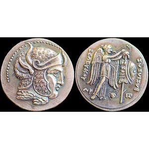 305-295 BC Ancient Greek Coin Head of Alexander The Great - Dekadrachm 26mm