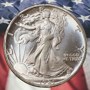 1921-S Walking Liberty Half Dollar Silver Plated Coin - Uncirculated