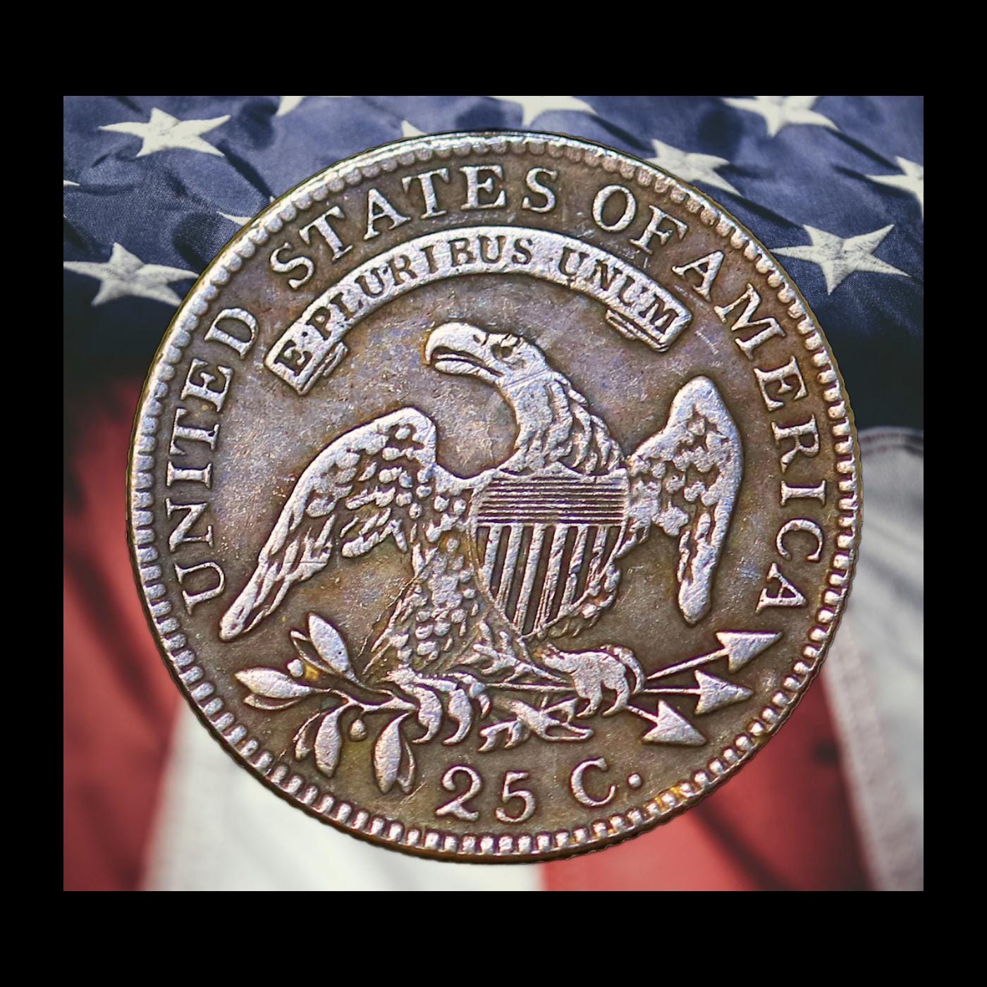 1819 Capped Bust Quarter Dollar Silver Plated Coin Modern RESTRIKE