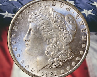 1889-O Morgan Dollar Silver Plated Coin Modern RESTRIKE Token - Uncirculated