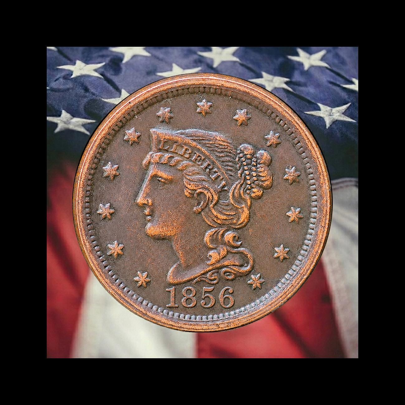 1856 Braided Hair Large Cent Copper Coin Modern RESTRIKE Token - Etsy