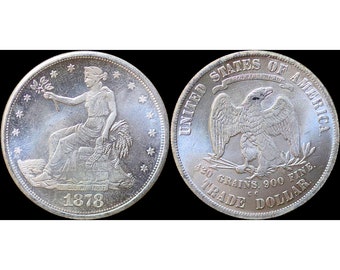 Pattern 1878 Barber Liberty Head Dollar Type 1 Silver Plated Coin