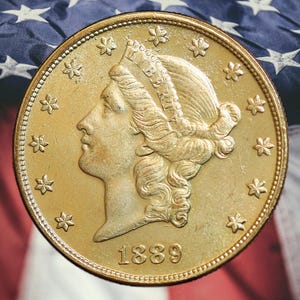 1889 Twenty Dollar Liberty Double Eagle Gold Plated Coin - Uncirculated