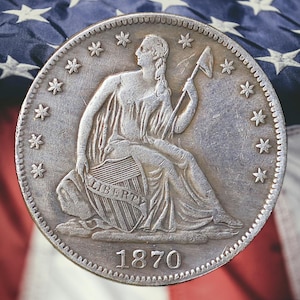 1870-S Seated Liberty Half Dollar Silver Plated Coin - Circulated