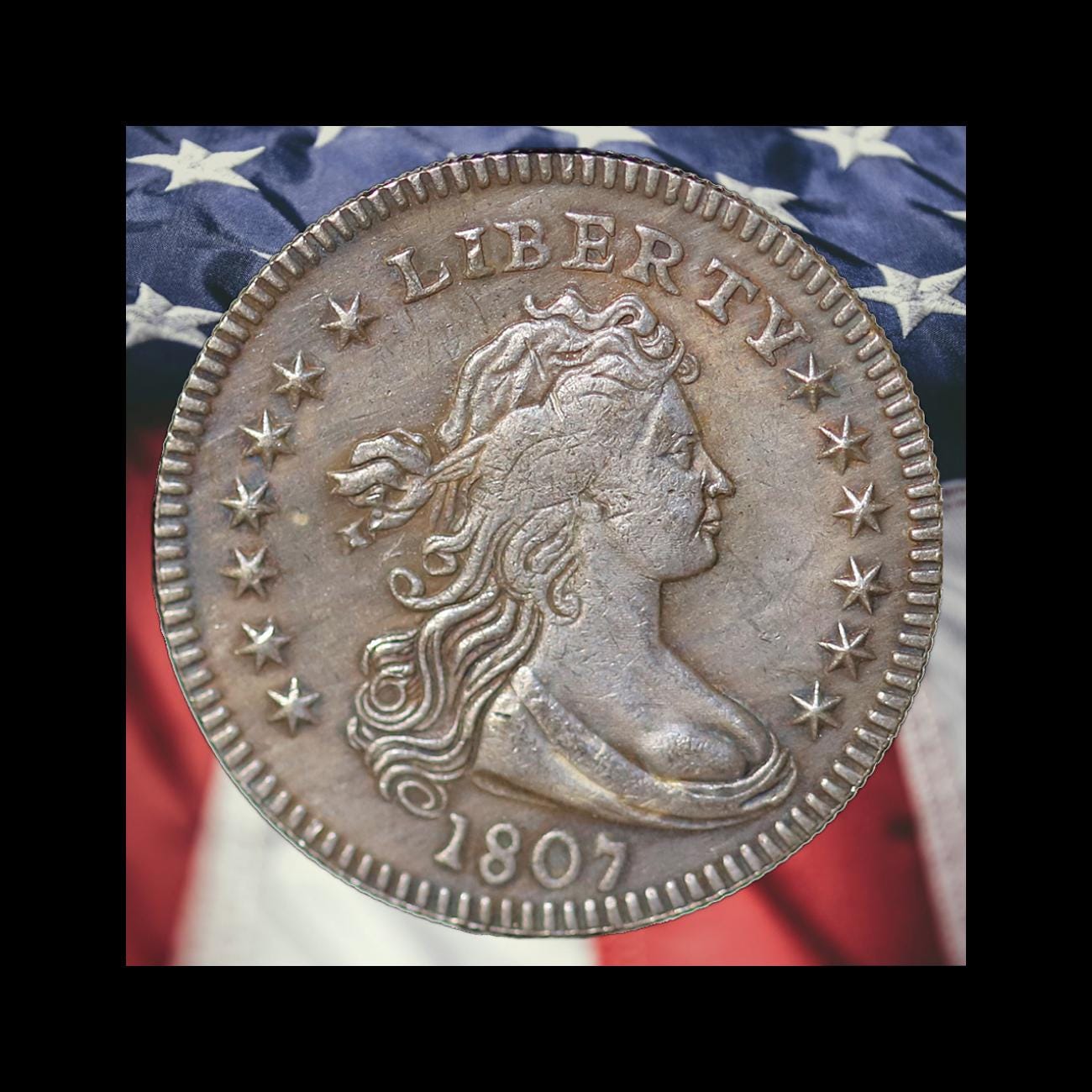 1807 Draped Bust Quarter Dollar Silver Plated Coin Modern RESTRIKE Token