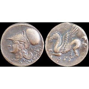 300 BC Ancient Greek Coin Athena and Pegasus - Silver Plated Tetradrachm 21mm