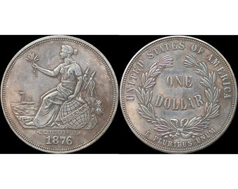 Pattern 1878 Barber Liberty Head Dollar Type 1 Silver Plated Coin
