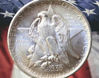 1935-S Texas Commemorative Half Dollar Coin Silver Plated - Uncirculated