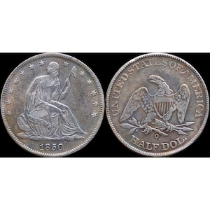 1850-O Seated Liberty Half Dollar Silver Plated Coin - Circulated