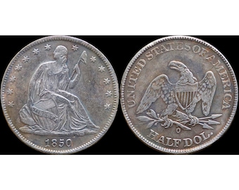 1850-O Seated Liberty Half Dollar Silver Plated Coin - Circulated