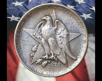 1936-D Texas Commemorative Half Dollar Coin Silver Plated - Cir