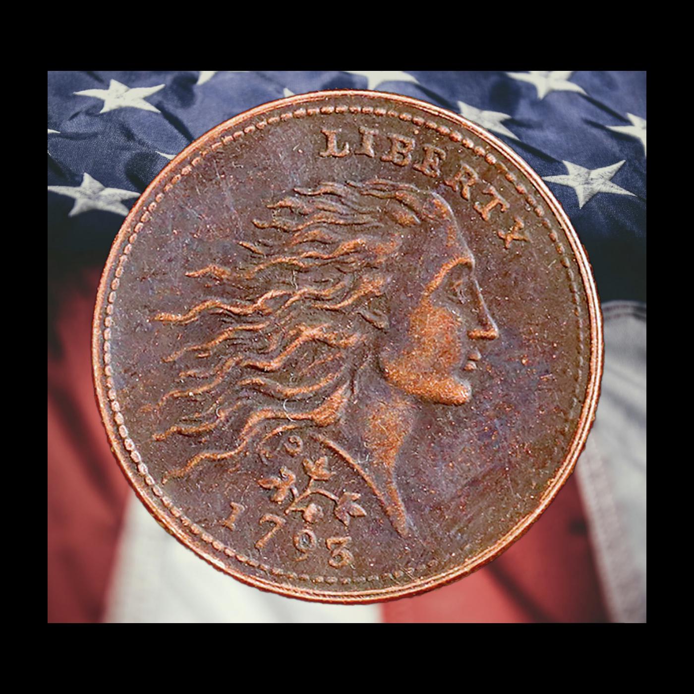 1793 Strawberry Leaf Large Cent Copper Coin Modern RESTRIKE Token