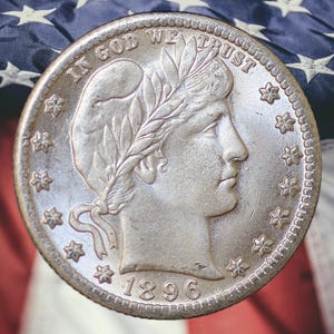 1896 / 1897 Barber Quarter Two Face Double Heads Silver Plated Error Coin - Uncirculated