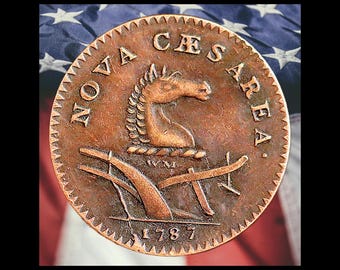 1787 New Jersey Colonial Large Cent Copper Coin Modern RESTRIKE Token
