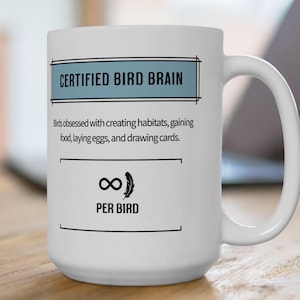 Vingspannsmugg, vingspannsspelares gåva, certifierad fågelhjärna-kaffemugg för spelkväll