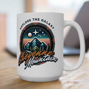 Taza de Stargate, regalo para fanáticos de Stargate SG-1, accesorio nerd de ciencia ficción para él y ella, explora la galaxia Cheyenne Mountain, universo de Stargate Atlantis