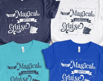 Magical Family Cruise Shirt: Treasure this Personalized Name Cruising Vacation Shirt with Matching Colors in Youth & Adult Sizes