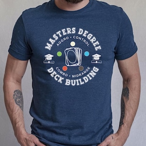 MTG Master Deck Builder T-Shirt, Magic Gathering player lover, nerdy apparel gift accessory for him her convention tournament card deck show