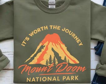 Funny LOTR sweatshirt, Unisex Lord of the Rings Fan Gift, Mount Doom National Park Sweatshirt, It's worth the journey