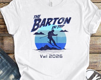 Ski Trip Shirt, Family Ski Vacation Shirts, Personalized Name, Destination, Year, Matching Colors in Youth & Adult Sizes
