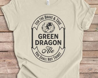 Funny LOTR shirt, Lord of the Rings Fan Gift, Green Dragon Ale Beer Theme for Lovers of the Books or Movies, LOTR Merch for Him