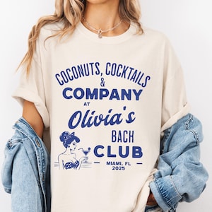 Personalized Beach Bachelorette Party T-Shirts: Retro Bach Club Design