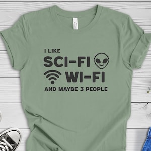Geeky Shirt for IT, Techie, Gamers, Introvert Shirt, Funny Sci-Fi & Wi-fi Shirt, Video Game and Science FIction Lover Gift