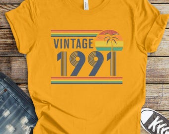 35th Birthday Shirt, Vintage 1991 Retro Design, Milestone Birthday Gift, Nineties Shirt