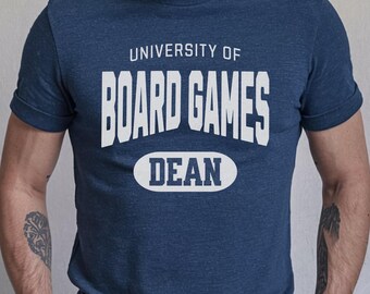 Board Game Shirt, Collegiate Style Design, Funny Gift for Gamer, Game Night Accessory