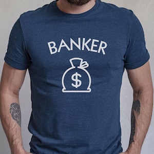 T-shirt bankier in monopolystijl: katoenen T-shirt bordspelavond