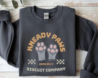 Cat Biscuits Sweatshirt, Cat Mom Sweatshirt, Kneady Paws Biscuit Company Shirt, Funny Cat Lover Gift, Cat Owner Pullover Sweater