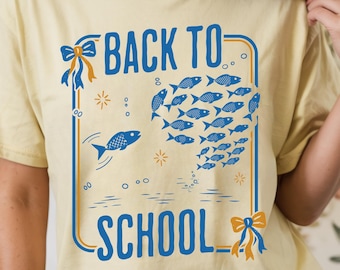 Back to School Shirt, School of Fish, First Day of School Group Matching Shirts, Fish Stripes Teacher Tee, School Staff Gift