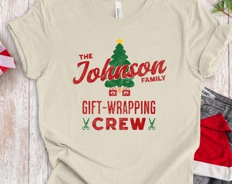 Gift Wrapping Shirts, Personalized "Gift-Wrapping Crew" Shirts, Matching Christmas Season Decorating Shirts