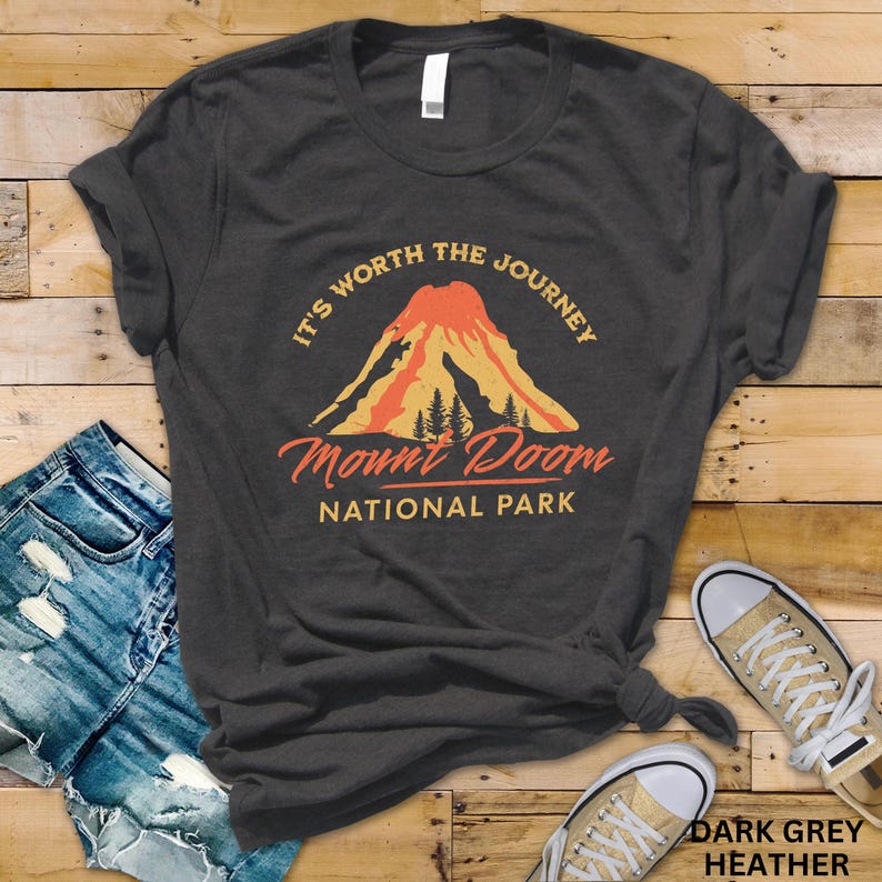 Funny LOTR shirt, Great unisex Lord of the Rings fan gift for lovers of the books or movies, Mordor Mount Doom National Park t-shirt image 3