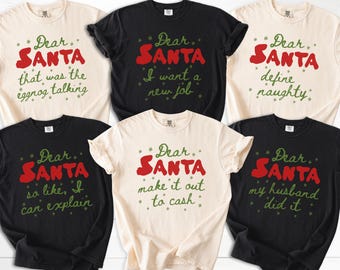 Adult Theme Christmas Shirts, Group Matching Shirts, Custom Phrase Option, Raunchy Dirty Holiday Shirts, Funny Xmas Phrase Tees