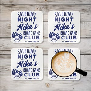 Personalized Game Night Coaster Set: Board Game Lover Gift