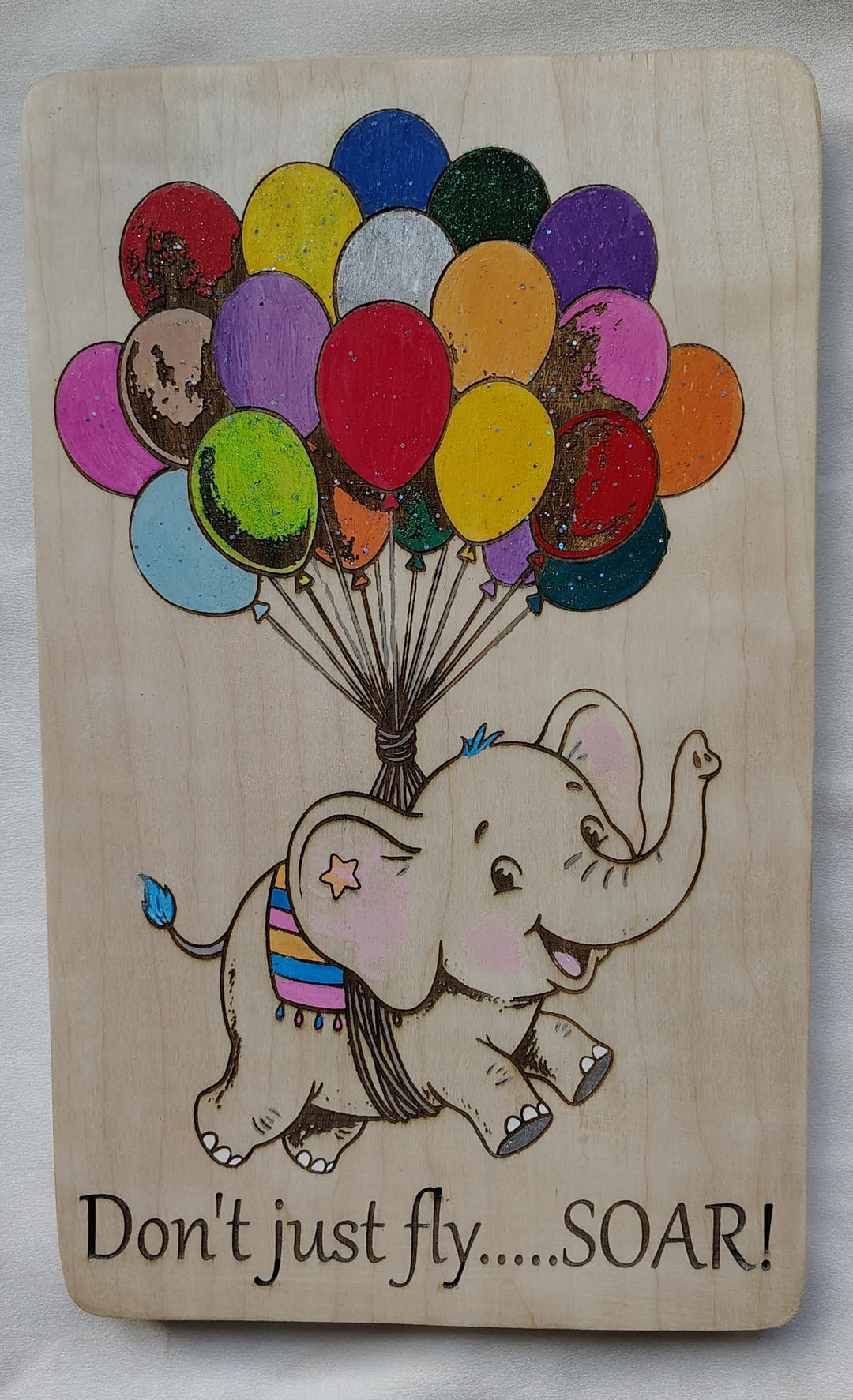 Laser Engraved Cartoon Elephant Decor - Etsy