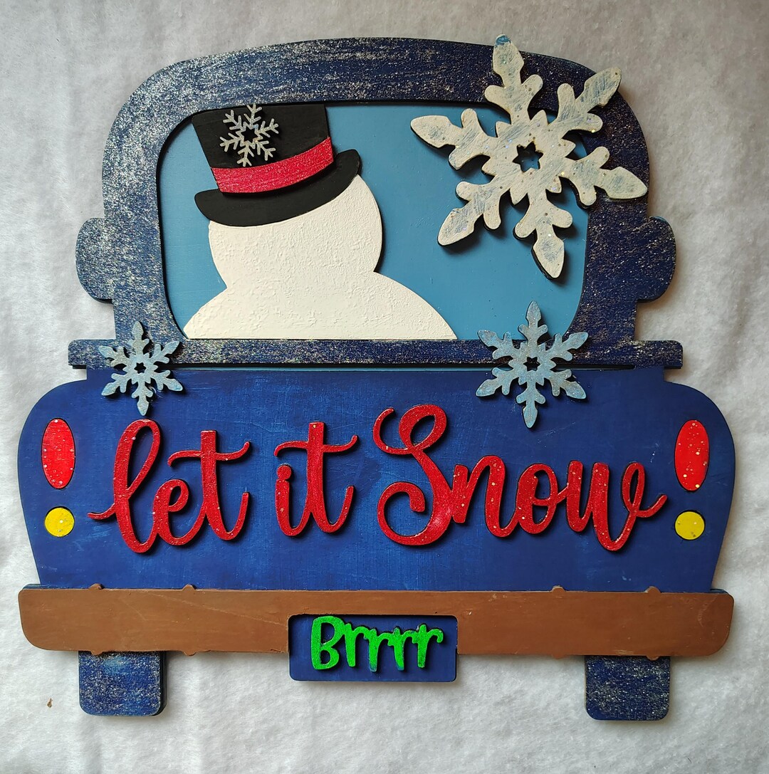 Laser Cut Winter Door Hanger Let It Snow - Etsy